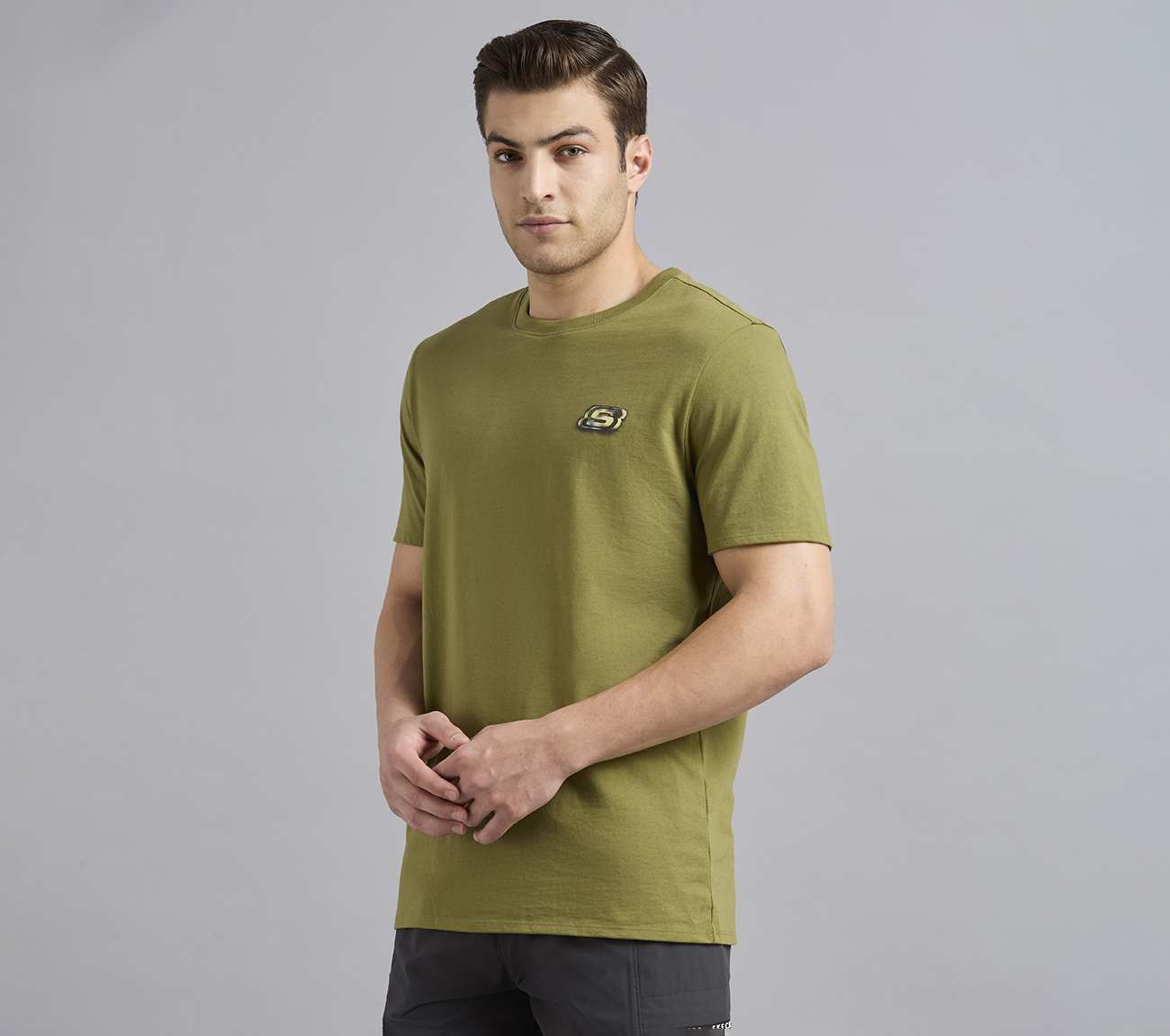 ANIME SPRAY APPLIQUE TEE, BROWN/SAGE