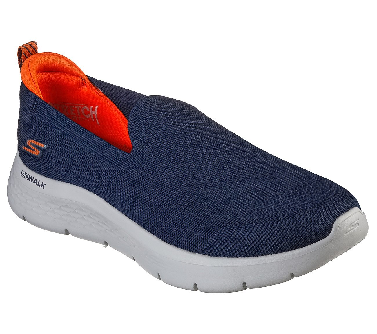 Skechers Navy/Orange Go-Walk-Flex- Men's Slip On Shoes - Style ID ...