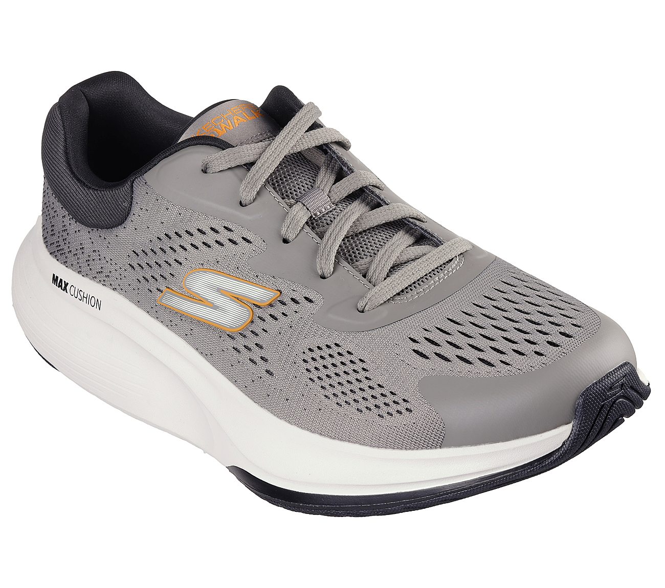 GO WALK MAX WALKER - AUGUSTUS, CHARCOAL/ORANGE Footwear Right View