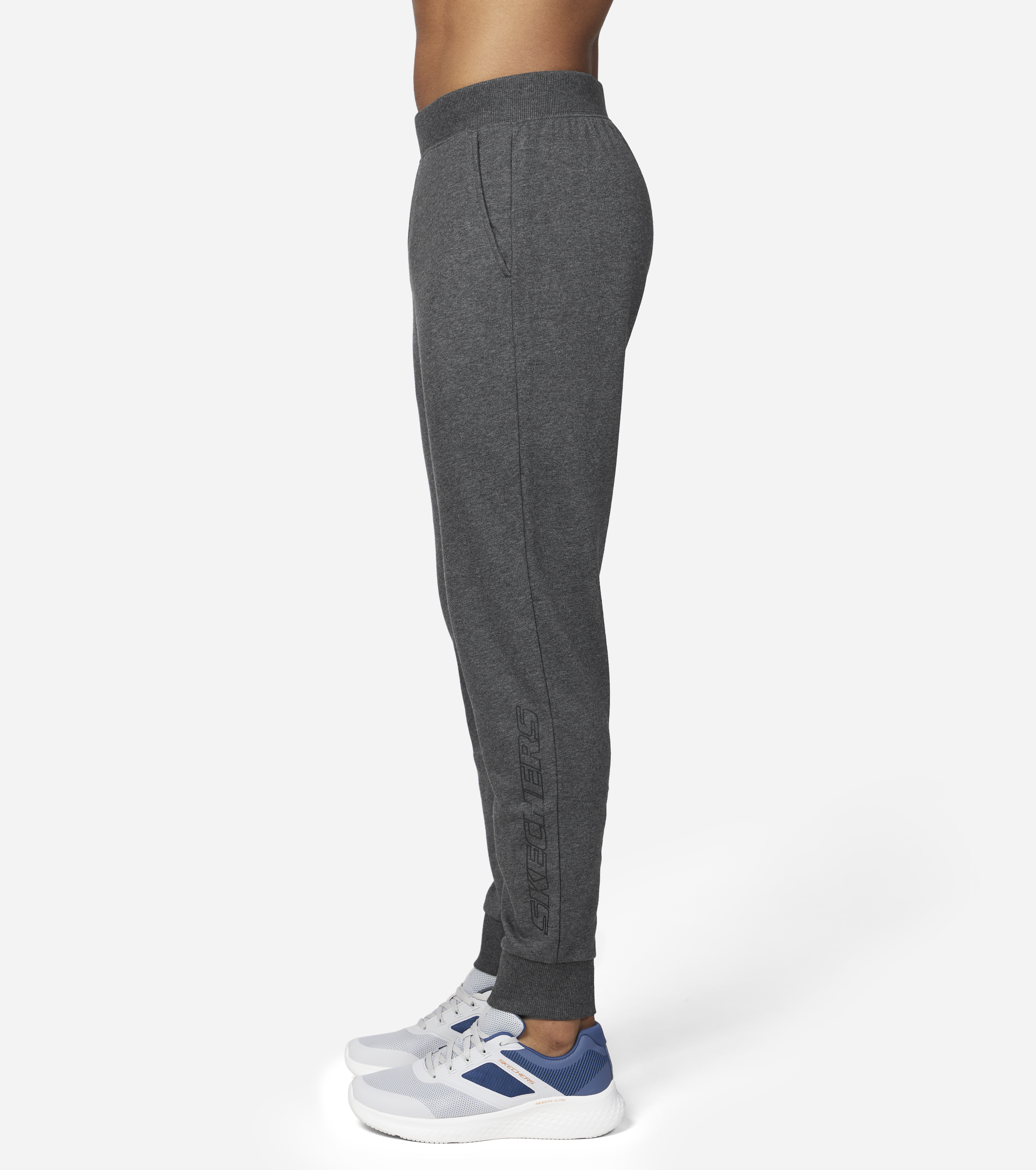 SKECH-SWEATS LOGO JOGGER, CCHARCOAL Apparels Top View