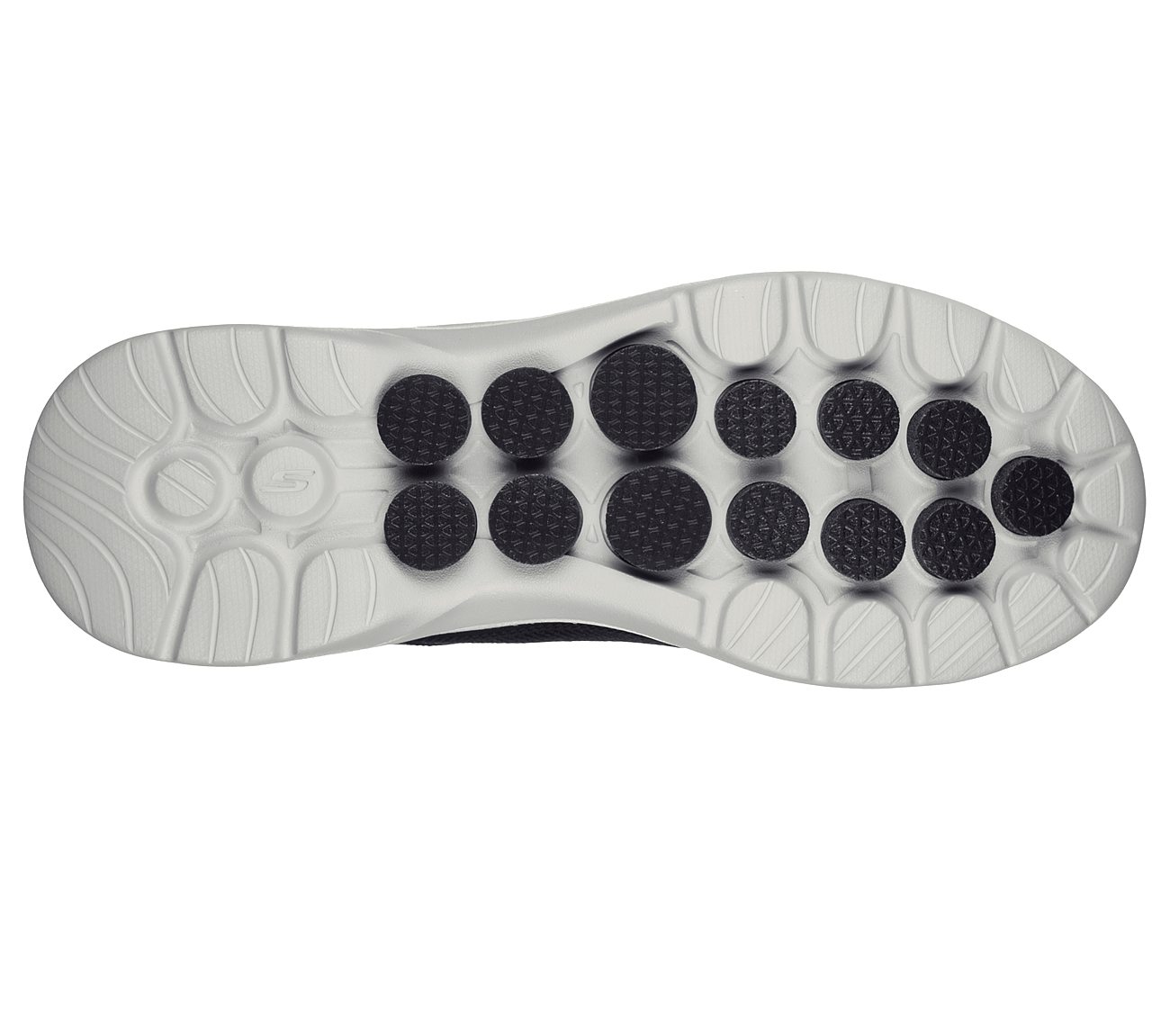 GO WALK 6 - COMPETE, BLACK/GREY Footwear Bottom View