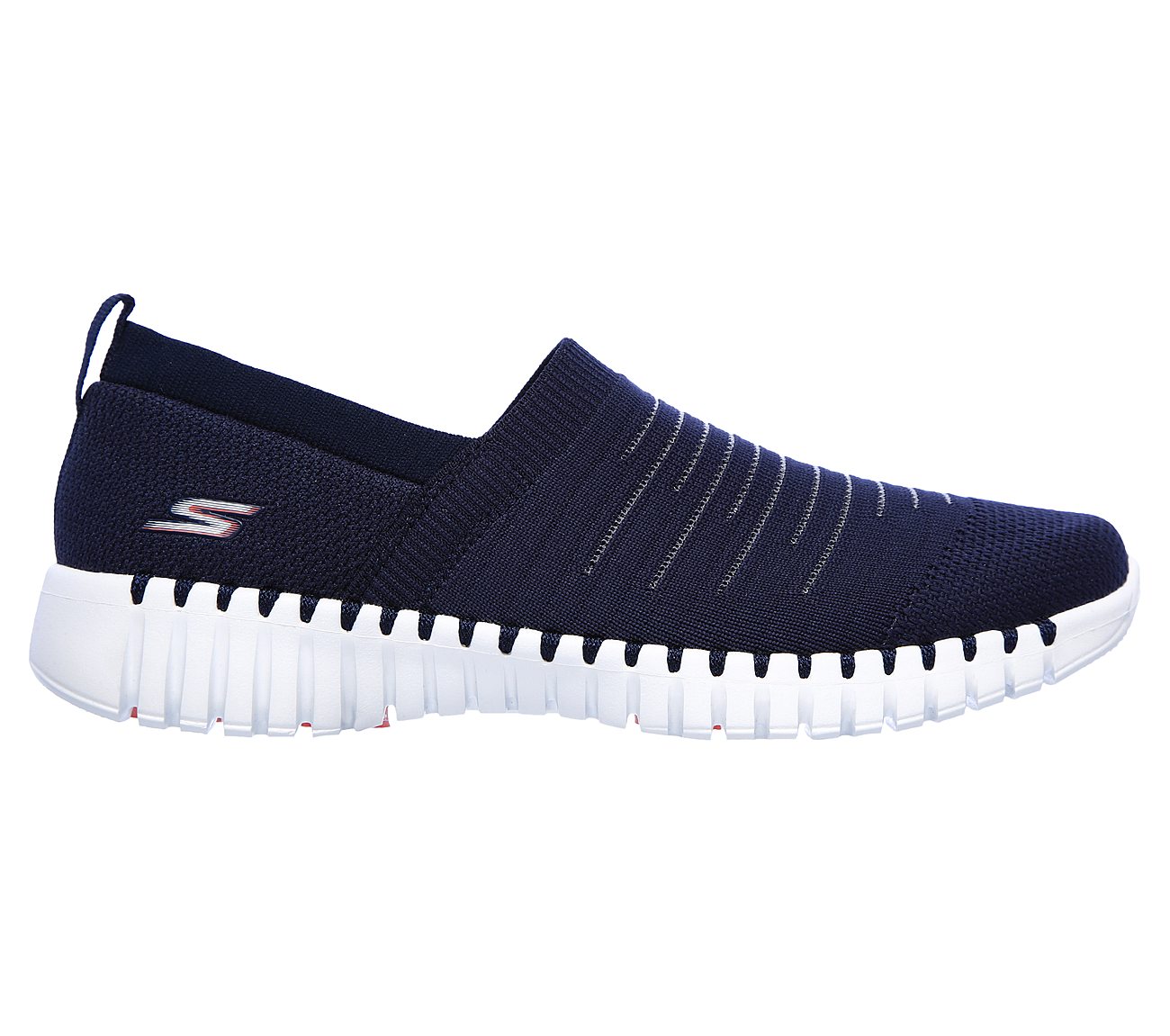 GO WALK SMART - WISE, NAVY/WHITE Footwear Lateral View