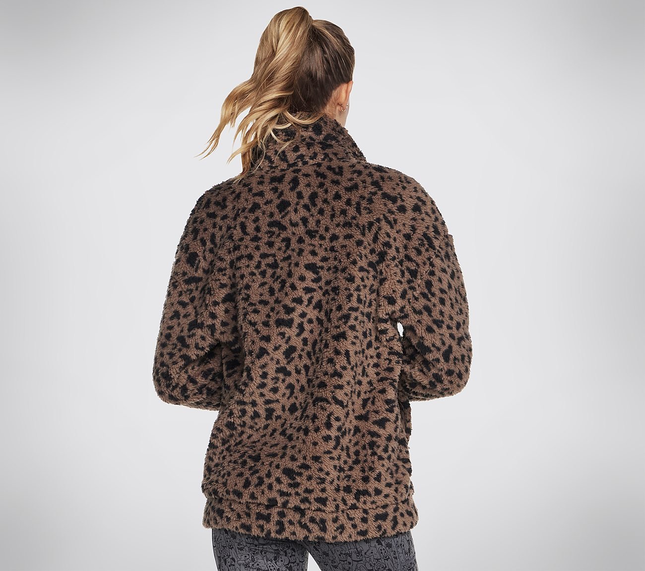 BOBS SPOT PRINT SHERPA JACKET, BROWN/MULTI Apparels Top View