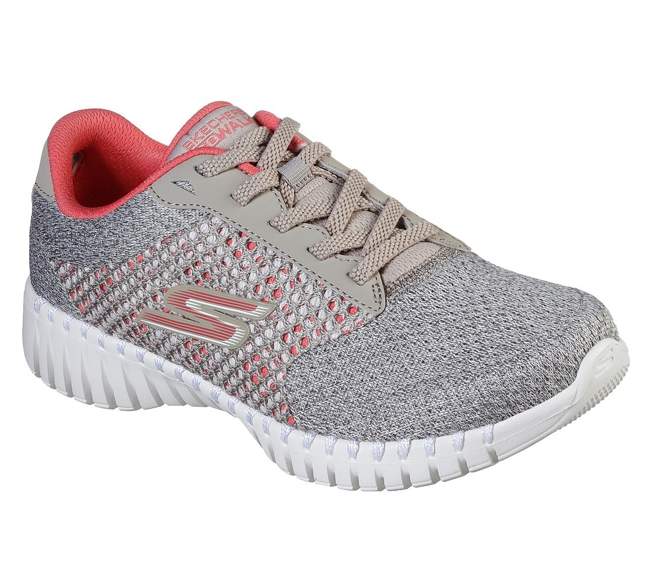 GO WALK SMART-INFLUENCE, TAUPE/CORAL Footwear Lateral View