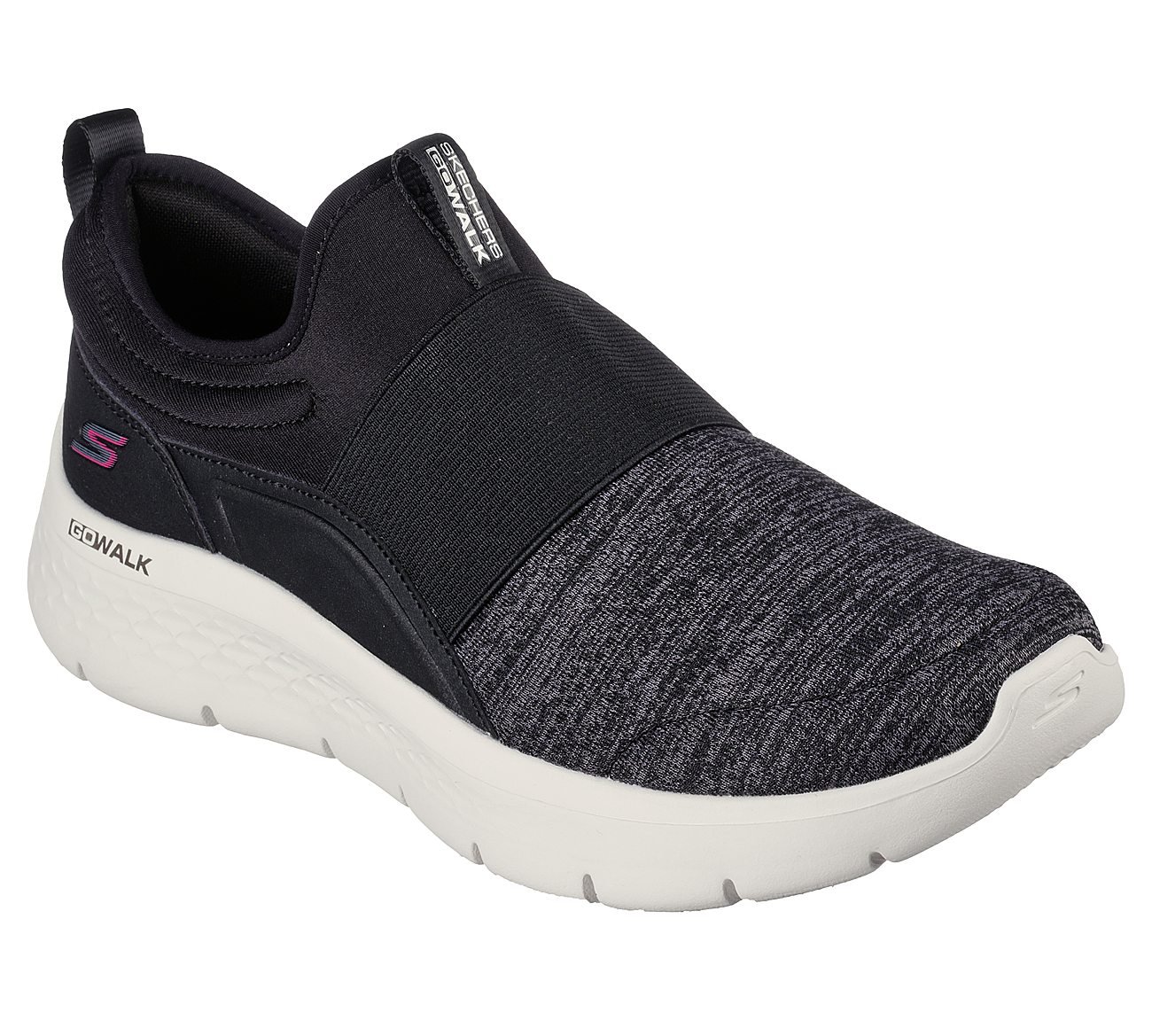 GO WALK FLEX, BLACK/WHITE Footwear Right View