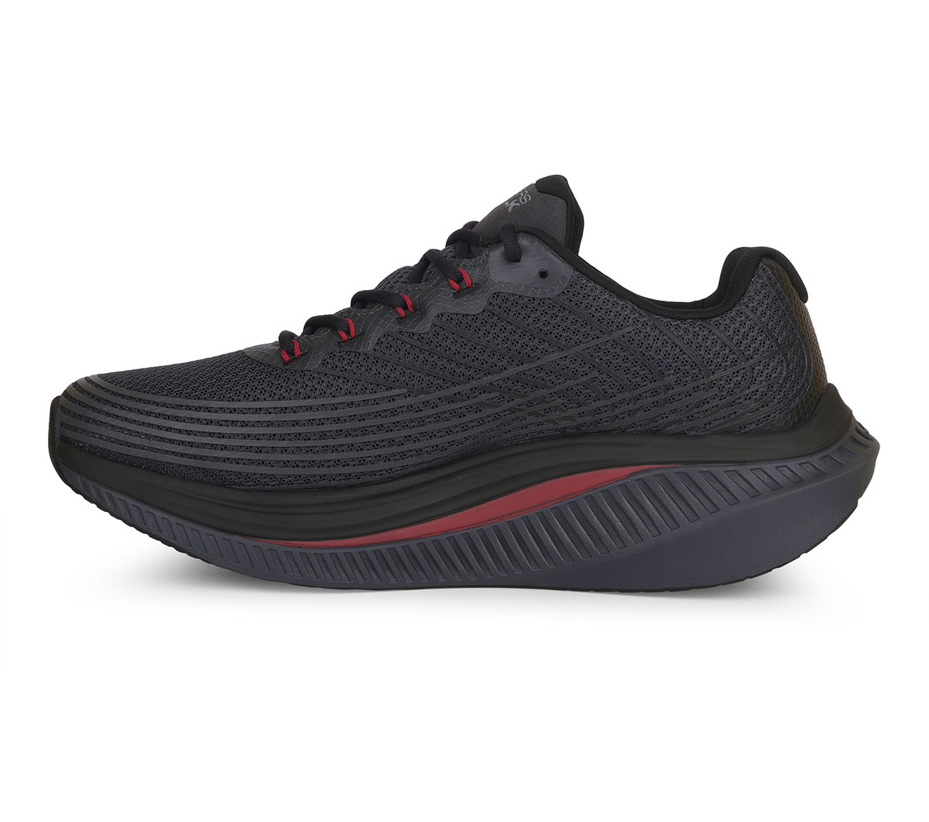 GO WALK MAX CUSHIONING ARCH F, BLACK/RED Footwear Left View