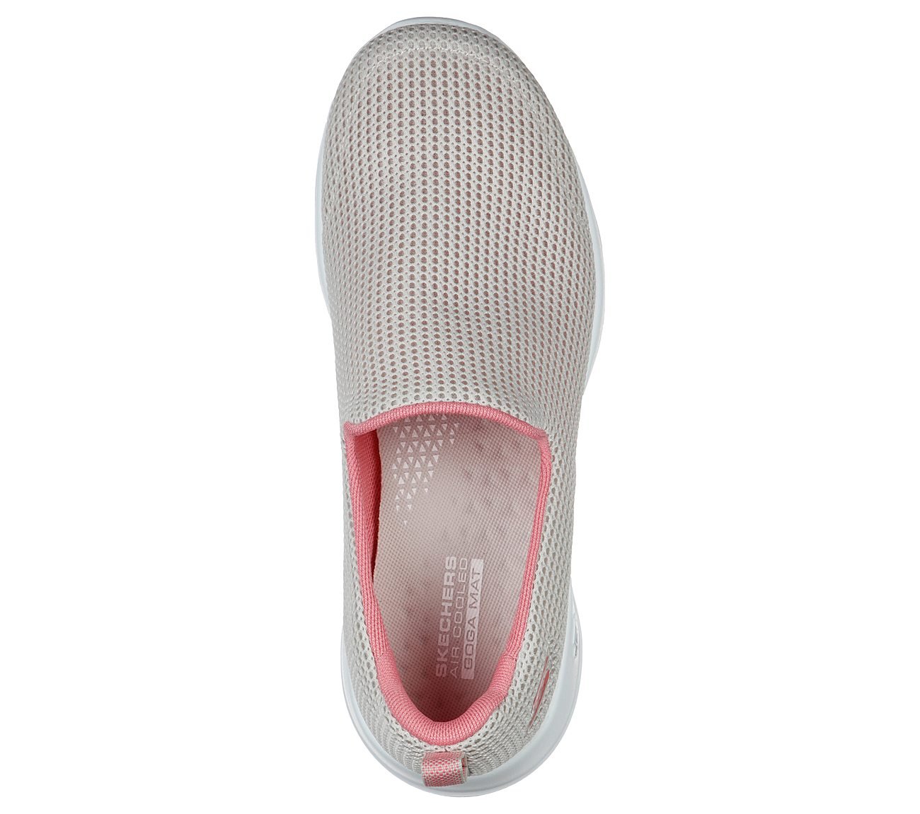 GO WALK JOY-CENTERPIECE, OFF WHITE/PINK Footwear Top View