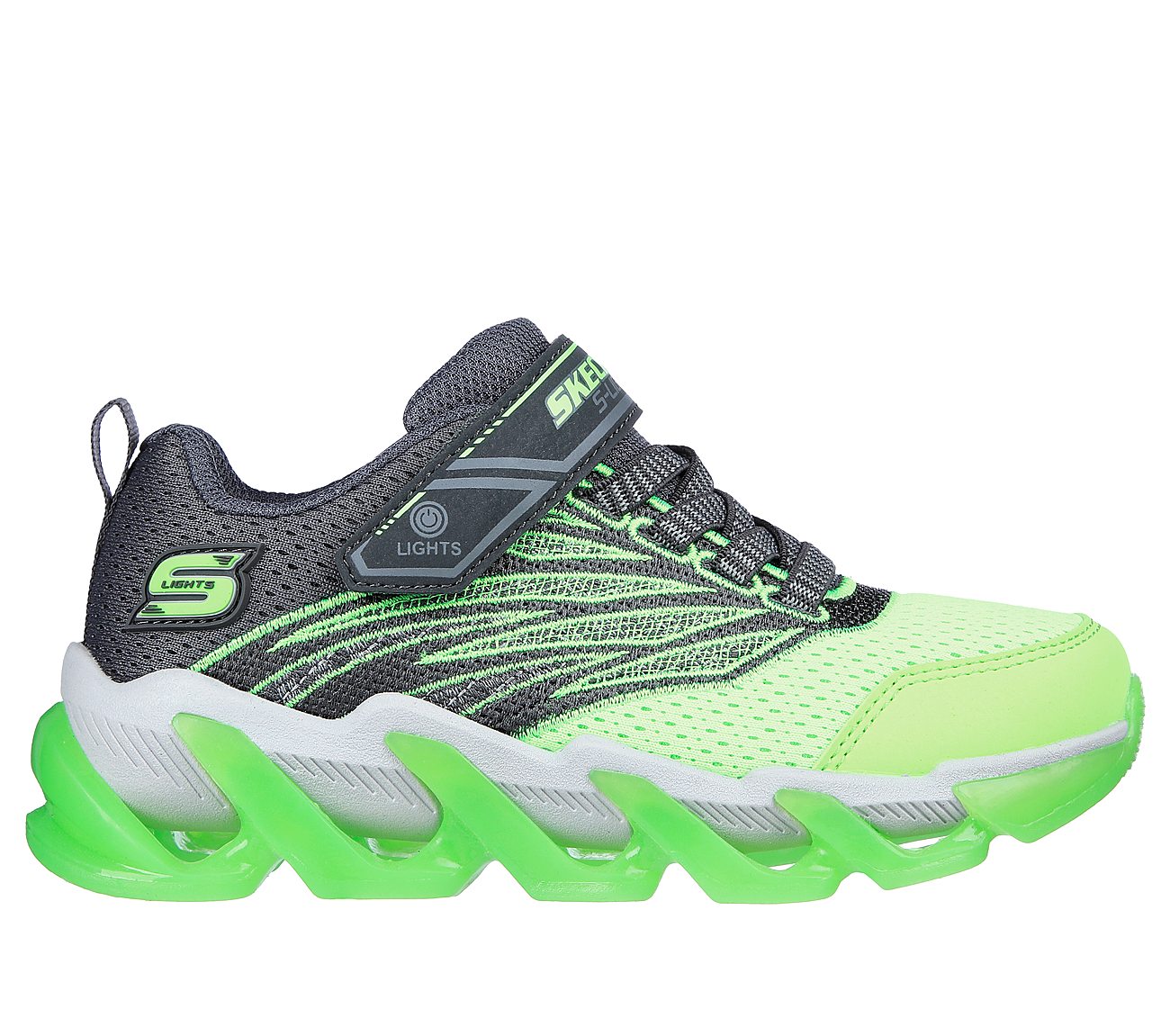 MEGA-SURGE - NEZCO, CHARCOAL/LIME Footwear Lateral View