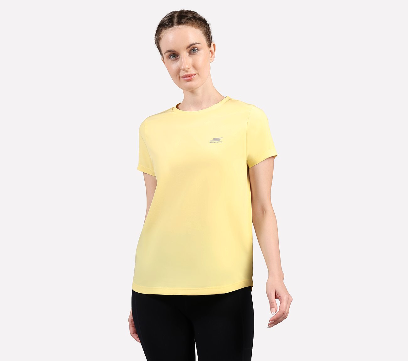 PERFORMANCE BOXY FIT T SHIRT, NATURAL/YELLOW Apparels Lateral View