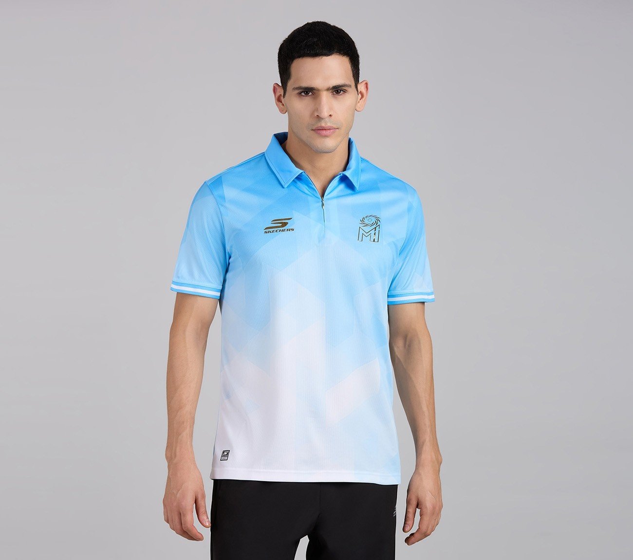 MUMBAI INDIANS AOP POLO, WHT/NVY/BLUE