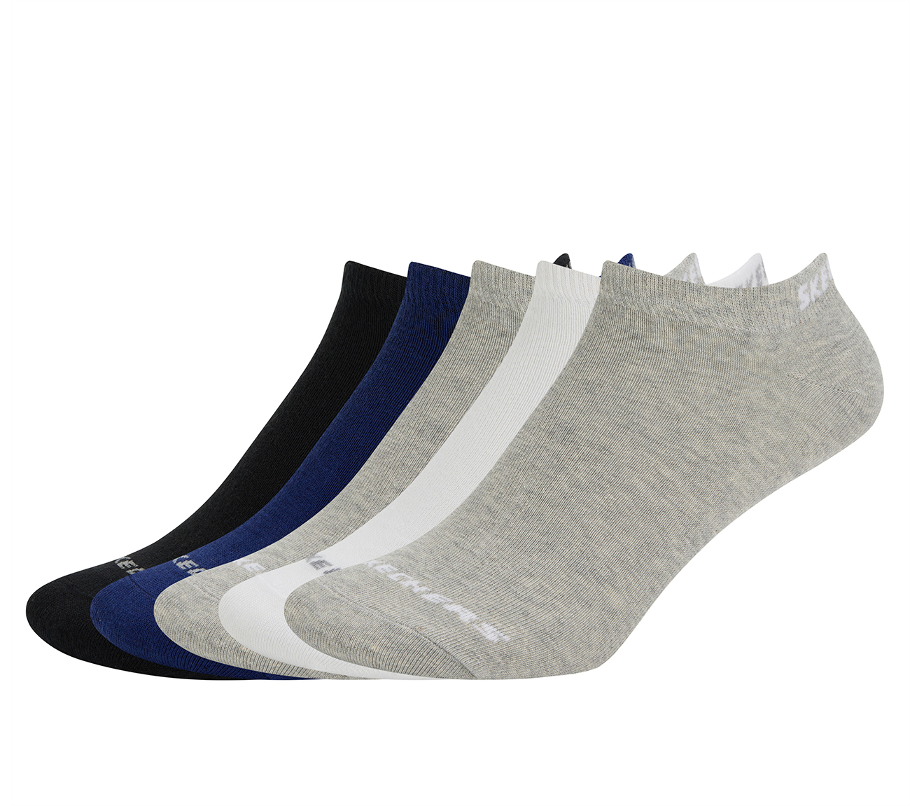 5PK MENS NON TERRY LOW CUT, BLACK/WHITE/GRY