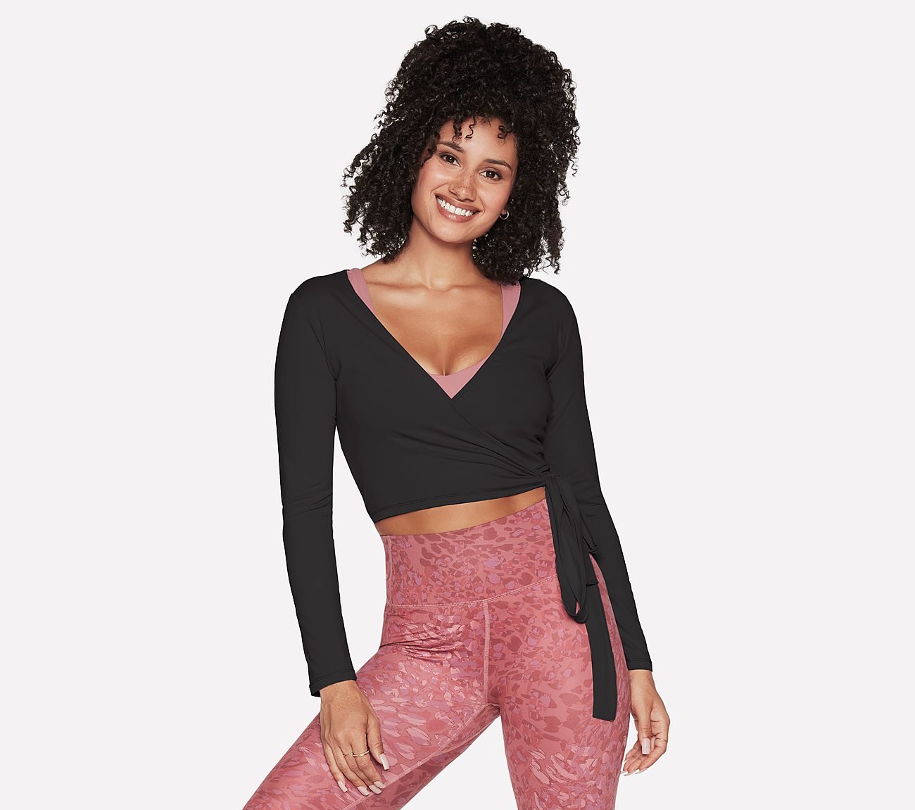 GODRI SERENE WRAP TOP, BBBBLACK Apparels Lateral View