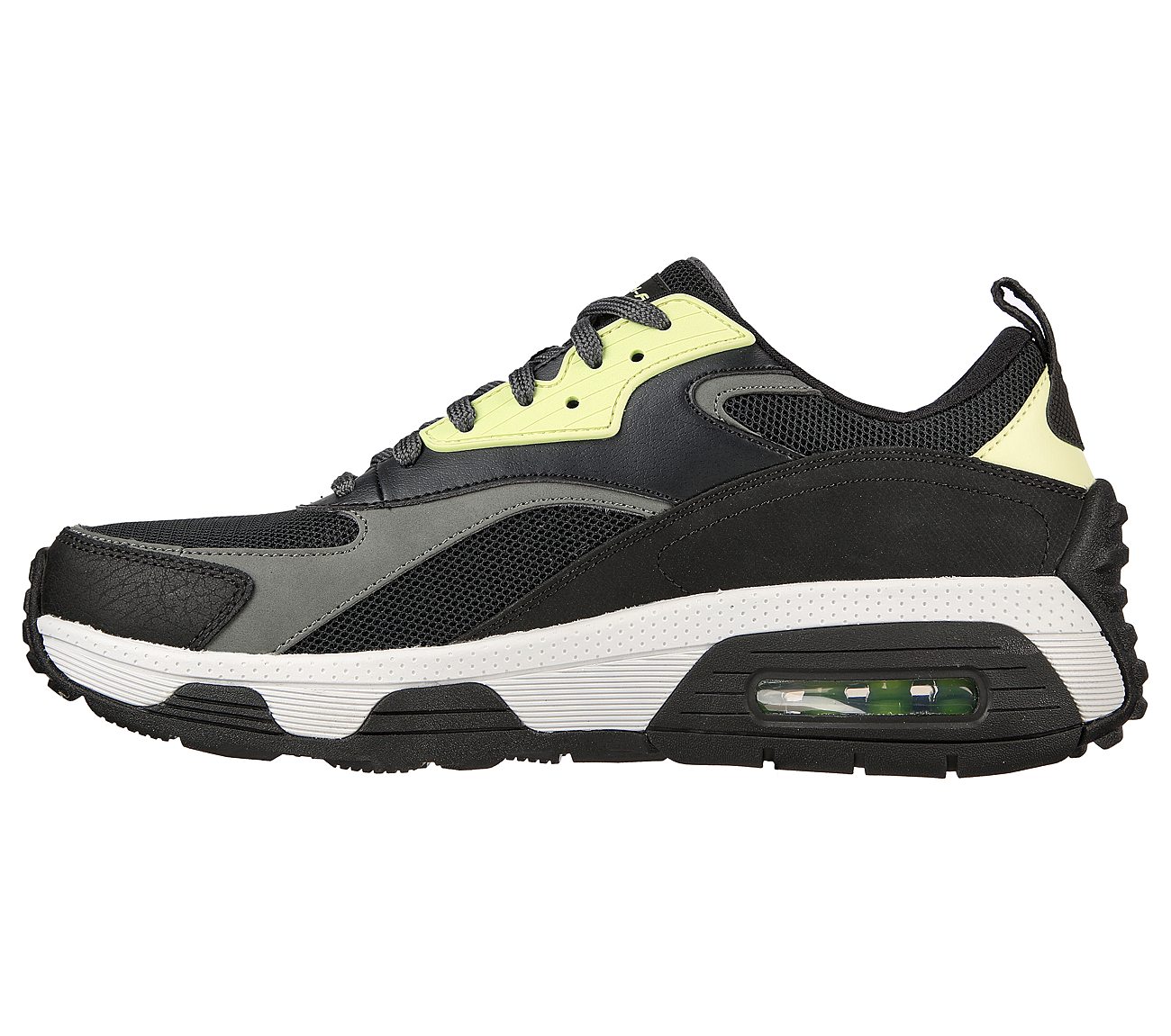 SKECH-AIR EXTREME V2, BLACK/LIME Footwear Left View