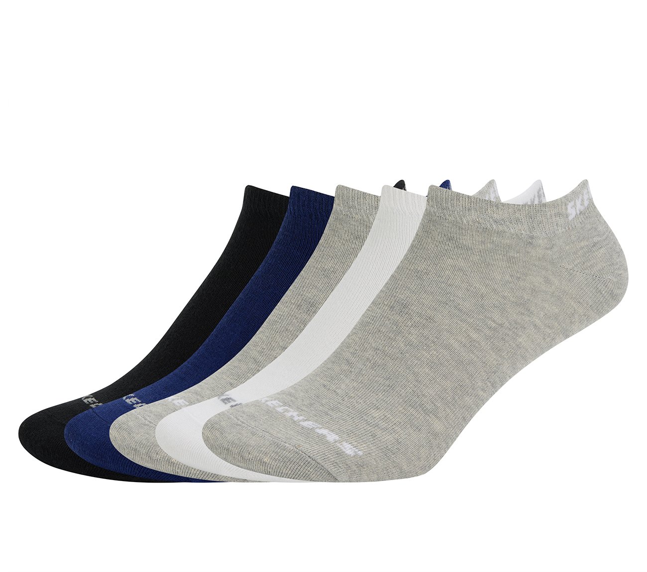 5PK MENS NON TERRY LOW CUT, BLACK/WHITE/GRY