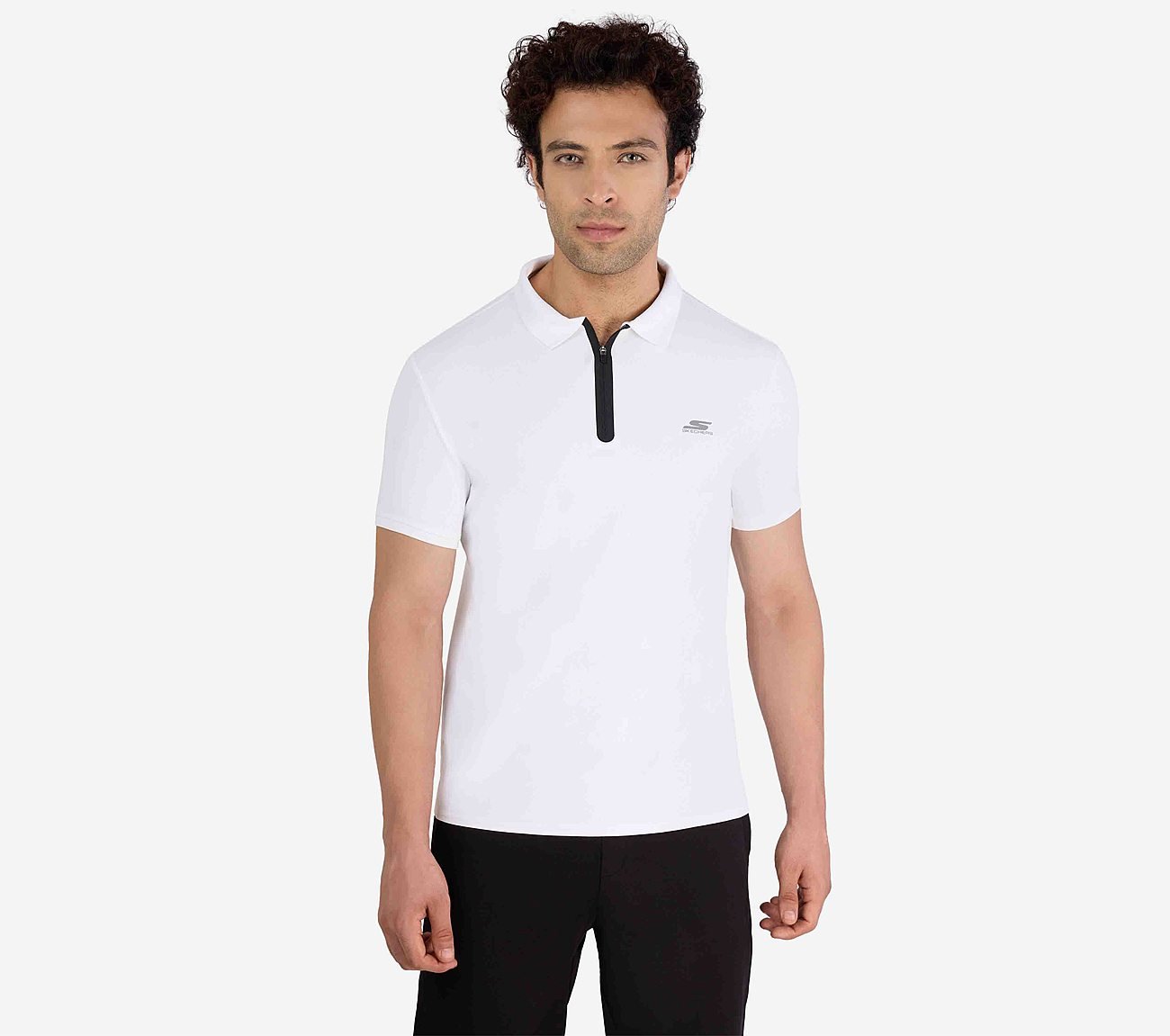 SS 1/4 ZIP POLO, WWWHITE Apparel Lateral View