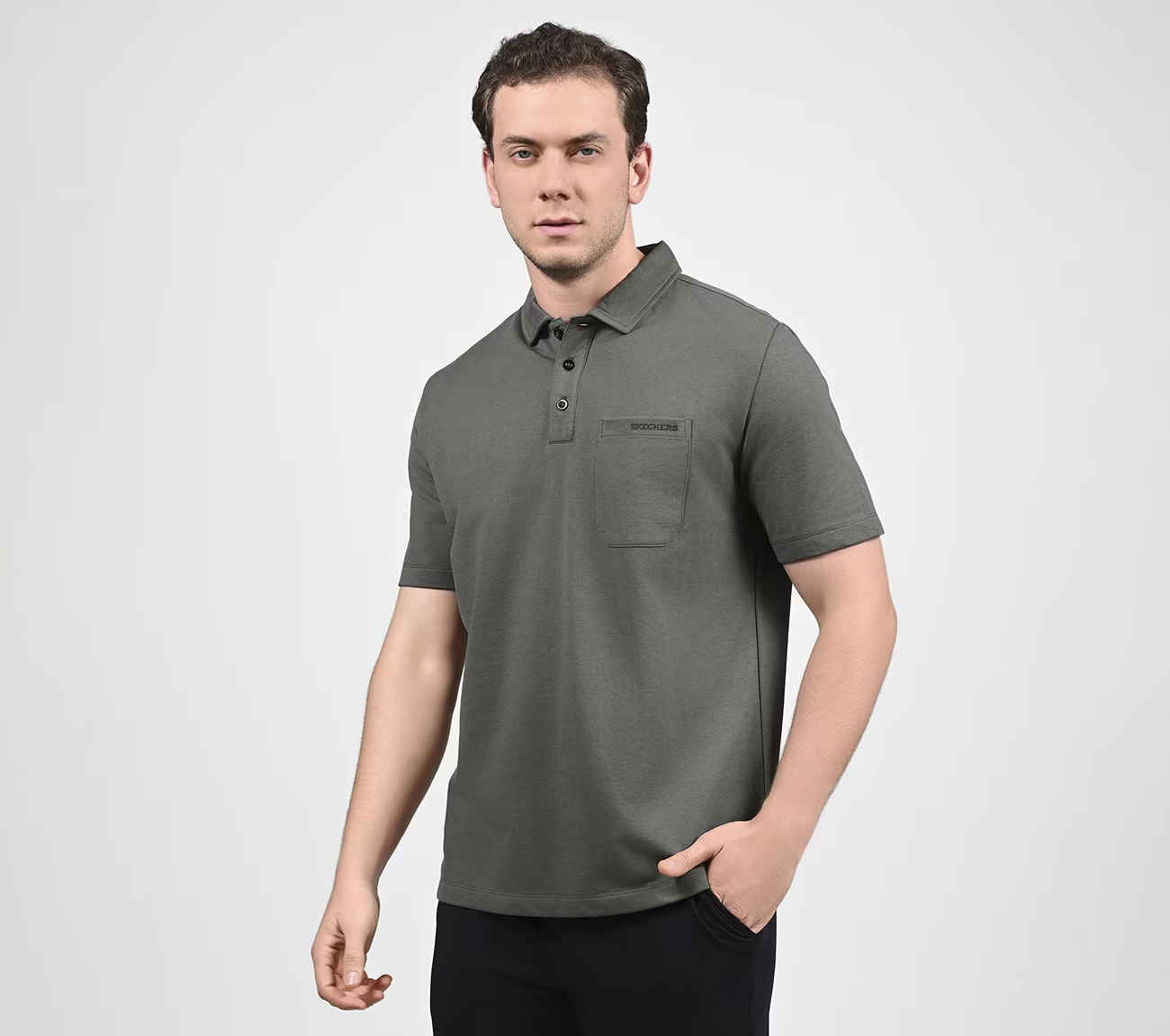 EARTH TERRY POLO, PURPLE/GREY Apparels Top View