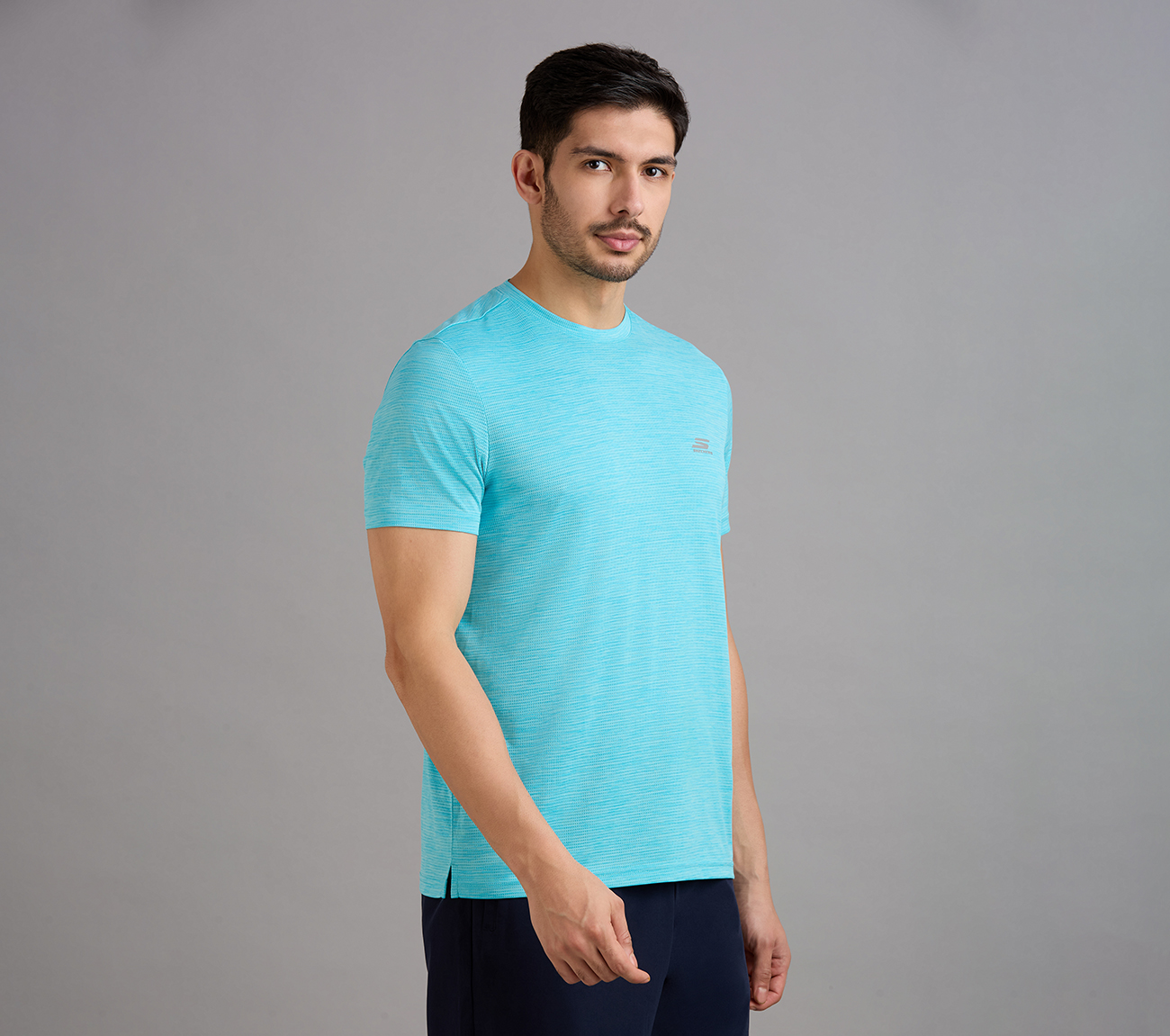SS LARGE PERFORATED T-SHIRT, TURQUOISE