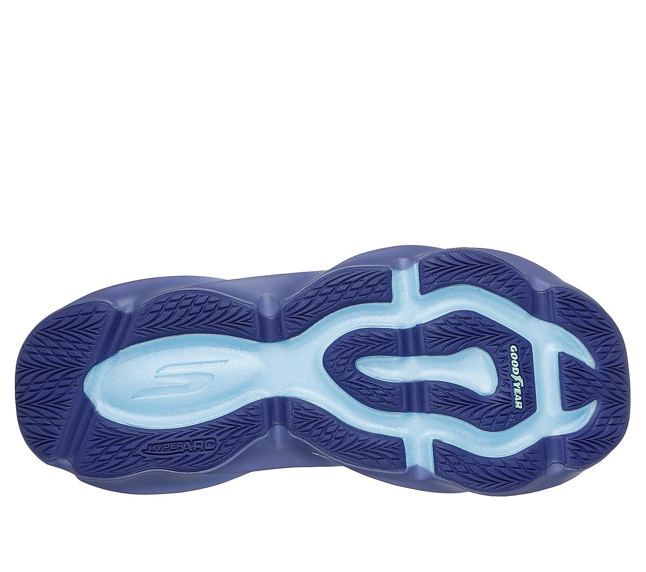 SKECHERS AERO BURST, PERIWINKLE/AQUA Footwear Bottom View
