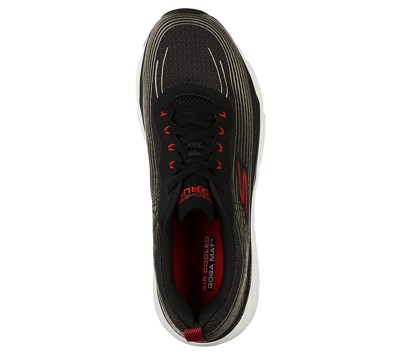 MAX CUSHIONING ELITE, BLACK/GOLD Footwear Top View