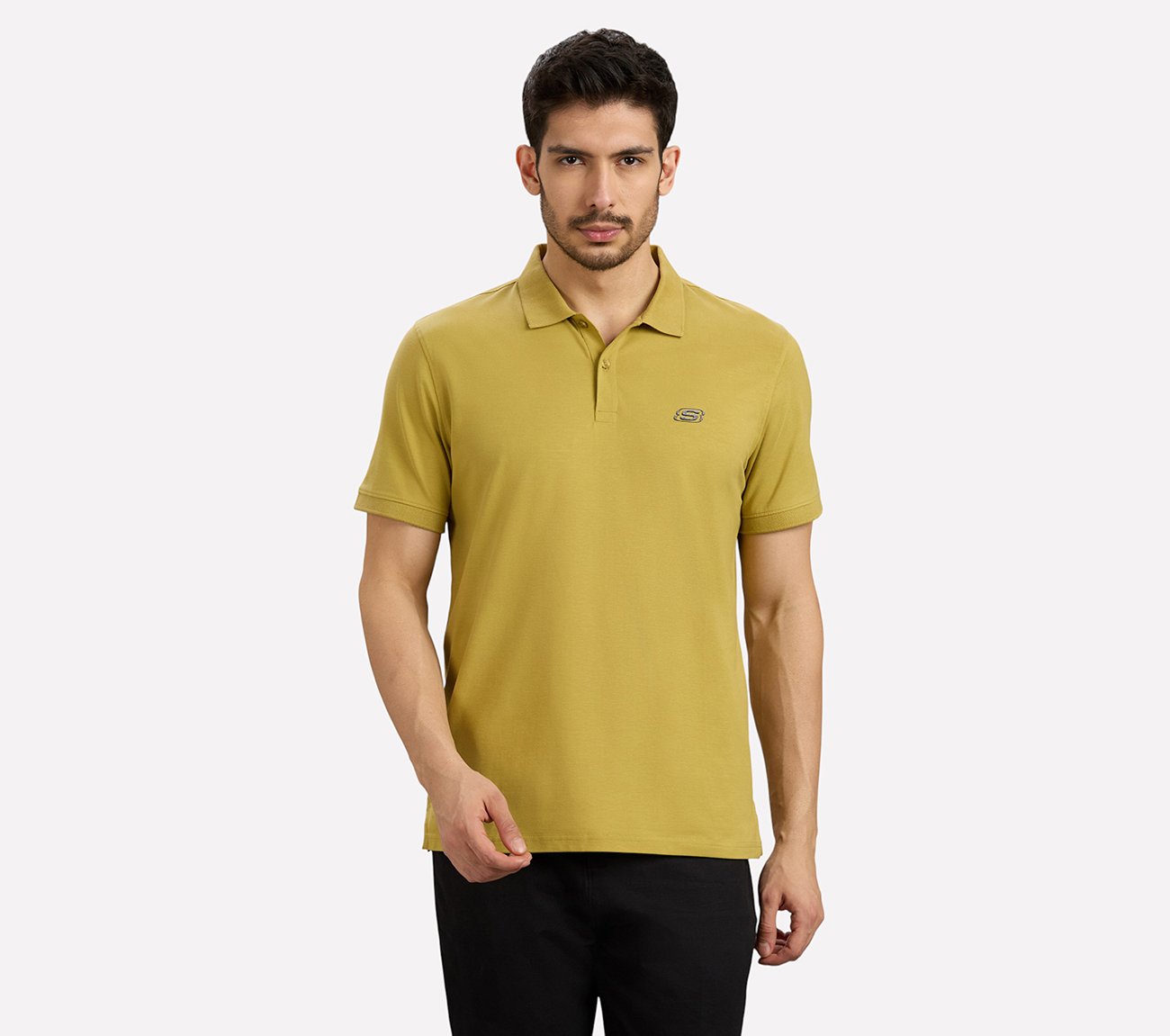 COMFORT FIT POLO, TAUPE/SILVER