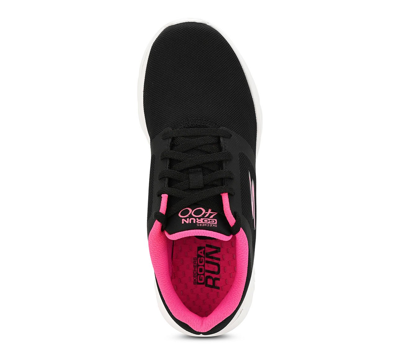 GO RUN 400, BLACK/PINK Footwear Top View