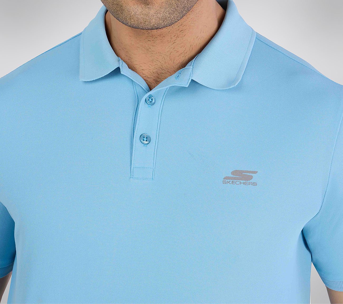 SS PERFORMANCE POLO, GUNMETAL TURQUOISE Apparel Right View