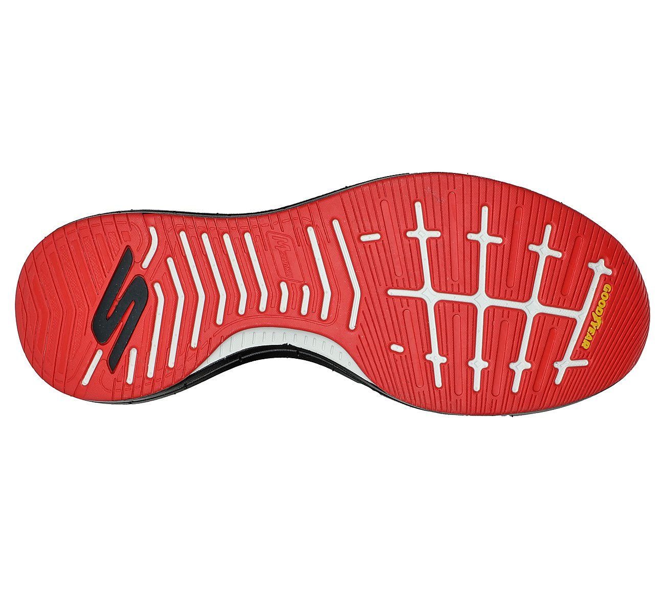 GO RUN PULSE, RED/BLACK Footwear Bottom View