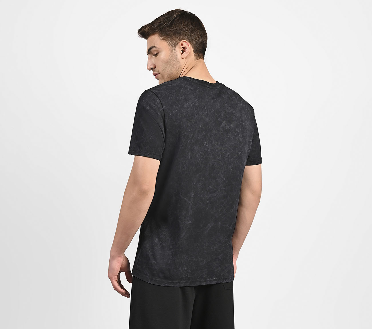 ACID WASH GRAPHIC T-SHIRT, BLACK Apparel Left View
