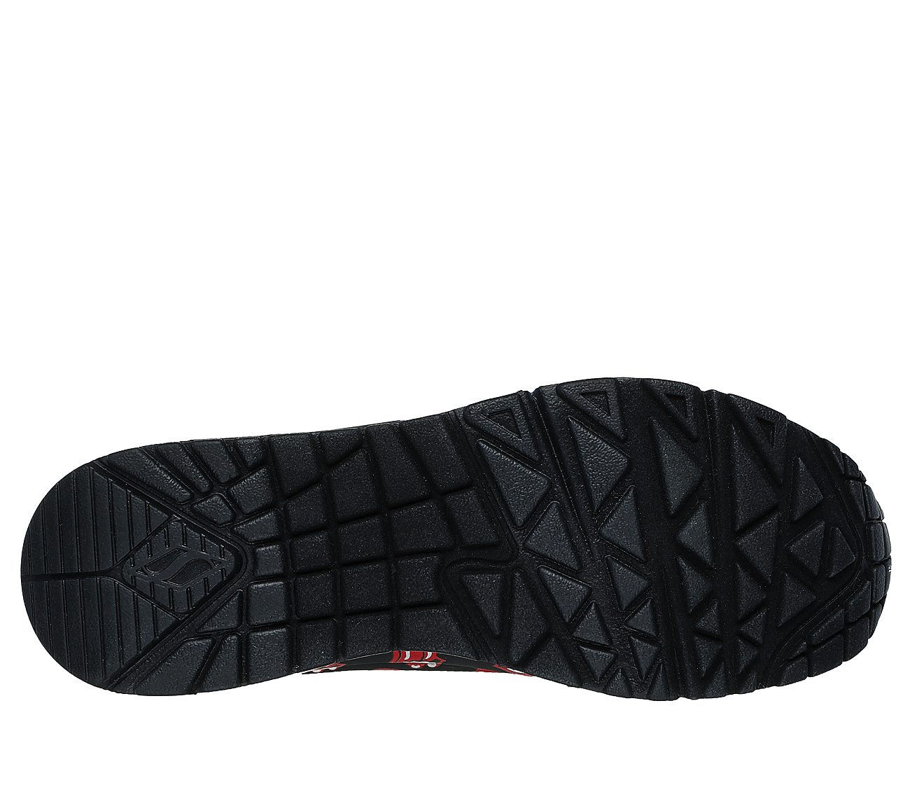 Rolling Stones: Uno - Say It Loud, BLACK/RED Footwear Bottom View