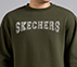 FRONT LINEAR BRANDING SWEATSHIRT, BROWN/SAGE
