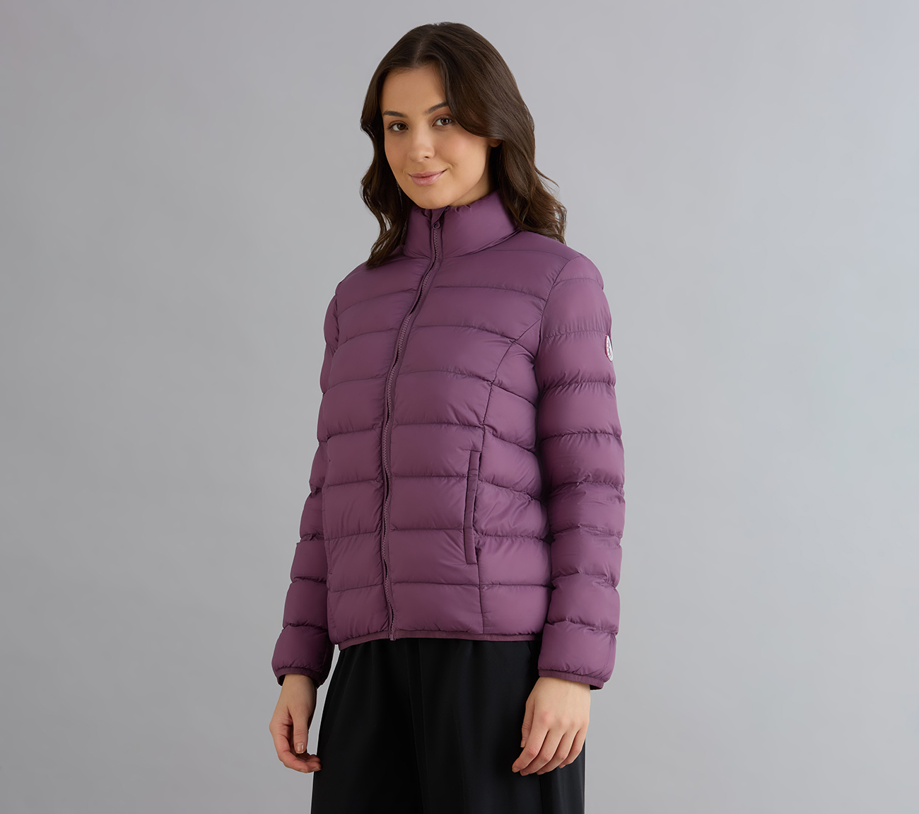 PUFFER FZ JACKET, WHITE/PINK/PERIWINKLE Apparel Top View