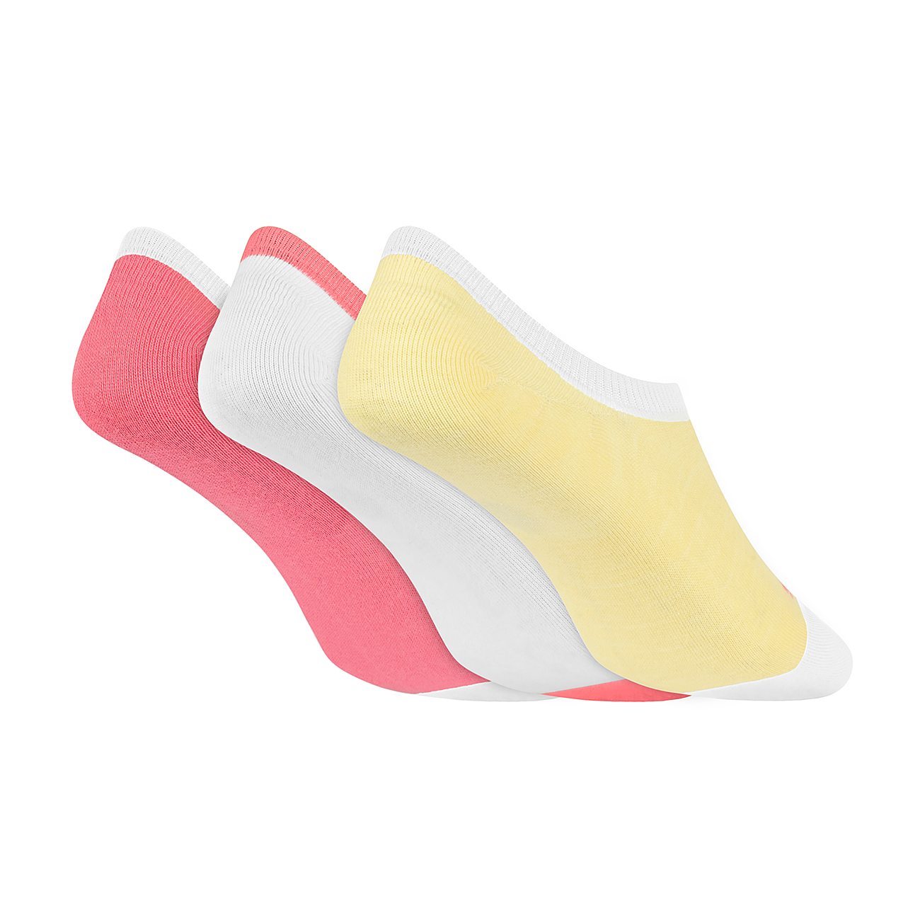 3PK WOMENS PLAIN NON TERRY LI, YELLOW/PINK Accessories Top View