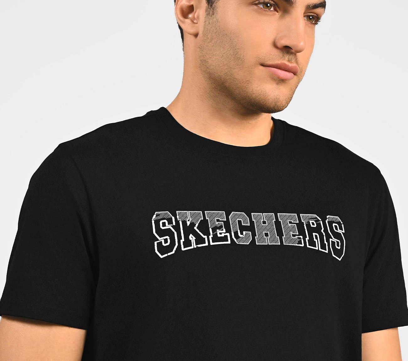 DUAL PRINT VARSITY GRAPHIC T-SHIRT, BLACK Apparel Right View