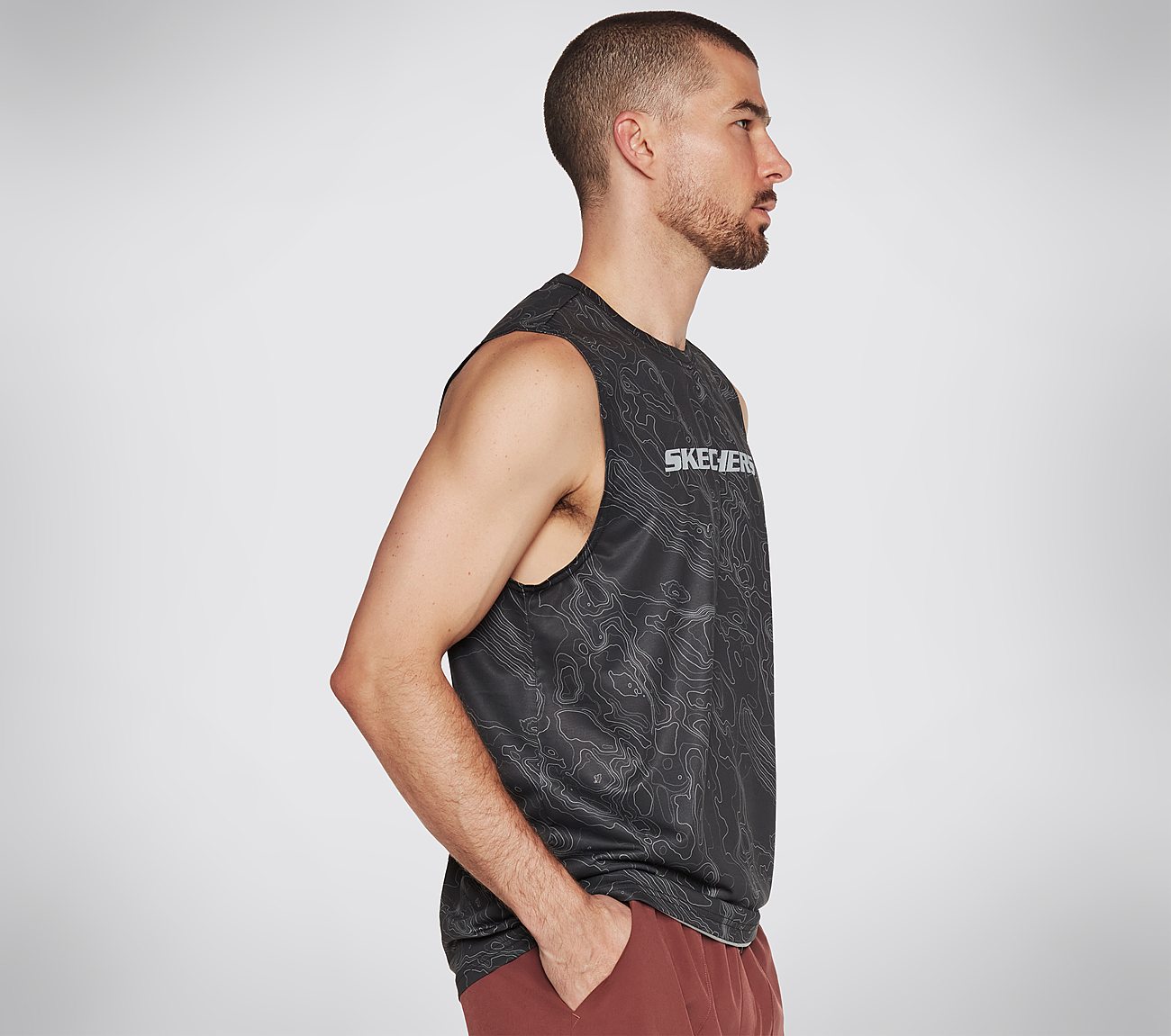 ON THE ROAD TOPO TANK, BLACK/OLIVE Apparels Bottom View