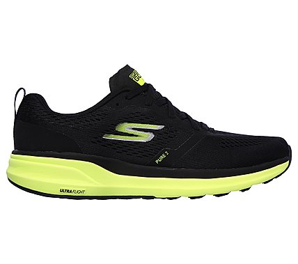 GO RUN PURE 2, BLACK/LIME Footwear Right View