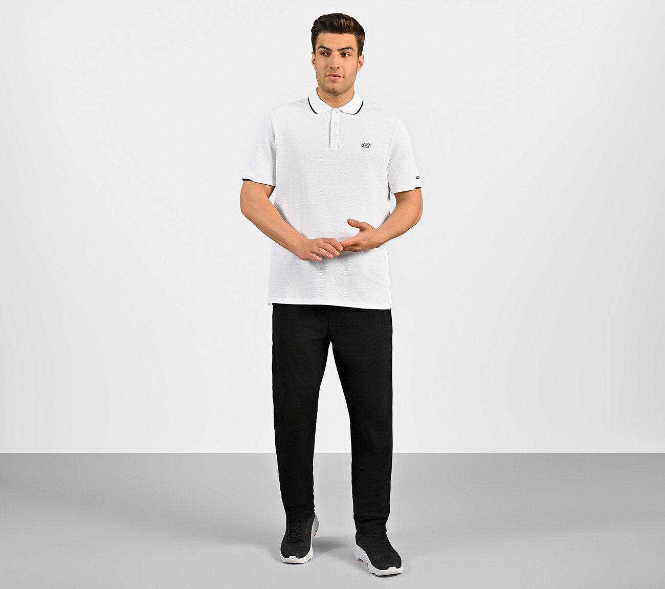 STRUCTURED KNIT POLO, WHITE Apparel Right View