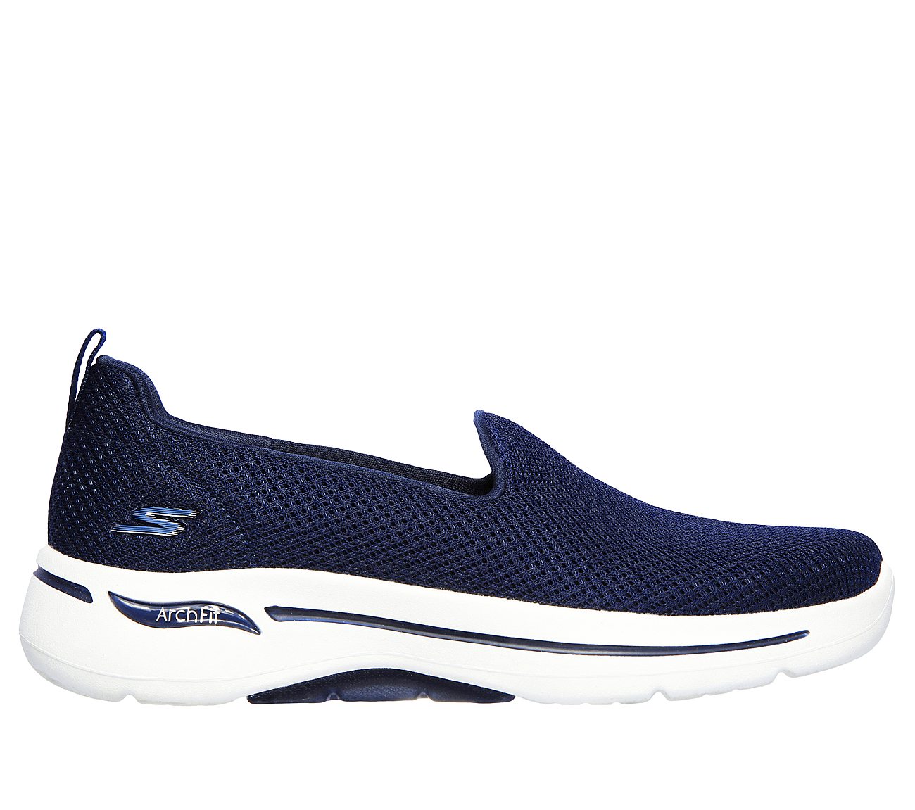 GO WALK ARCH FIT - GRATEFUL, NAVY/WHITE Footwear Lateral View