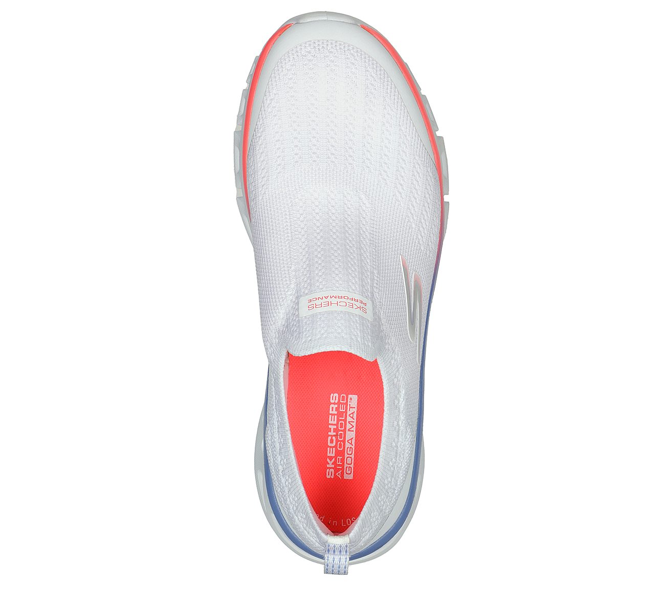 GO RUN GLIDE-STEP FLEX - ZULA, WHITE/MULTI Footwear Top View