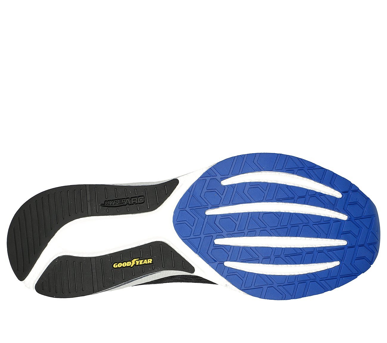 GO RUN RAZOR 4, BLACK/BLUE Footwear Bottom View