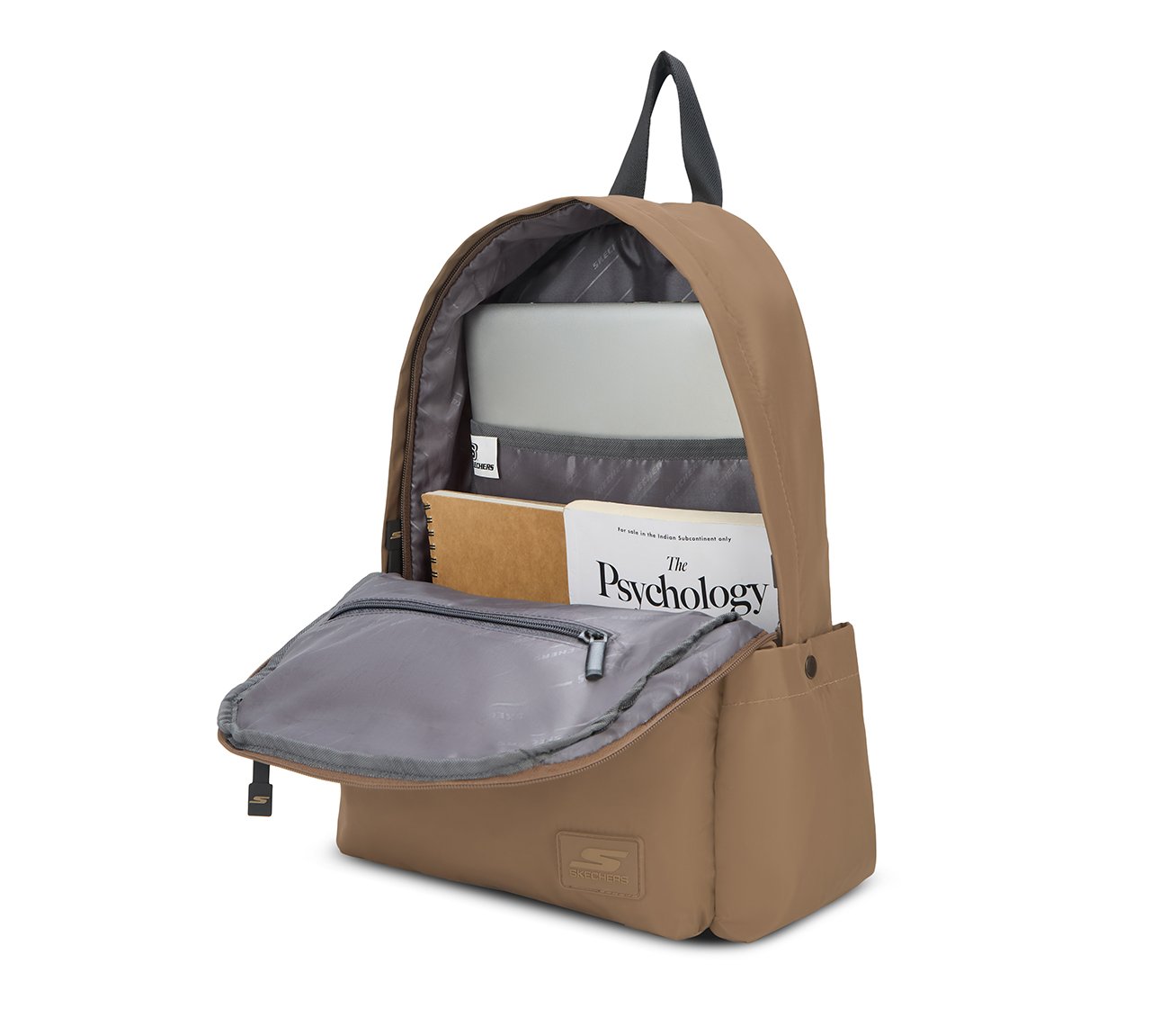 MICRO POLYESTER SINGLE COMPARTMENT & COIN POUCH BACKPACK, BROWN