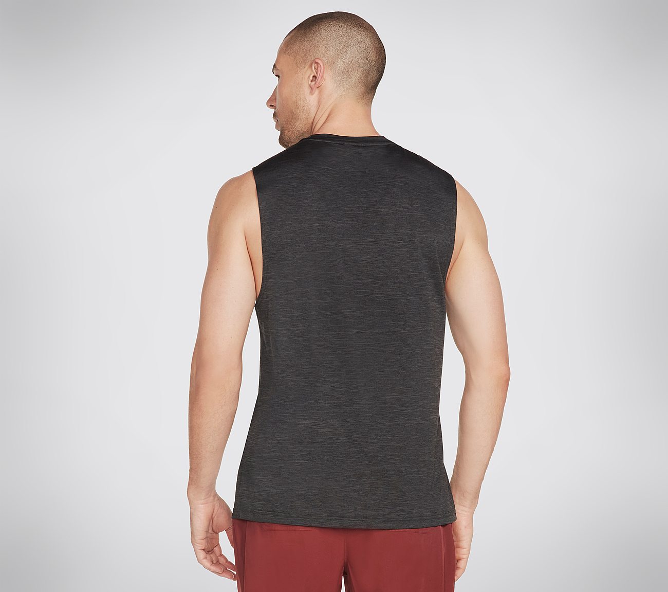 ON THE ROAD MUSCLE TANK, BLACK/CHARCOAL Apparels Top View