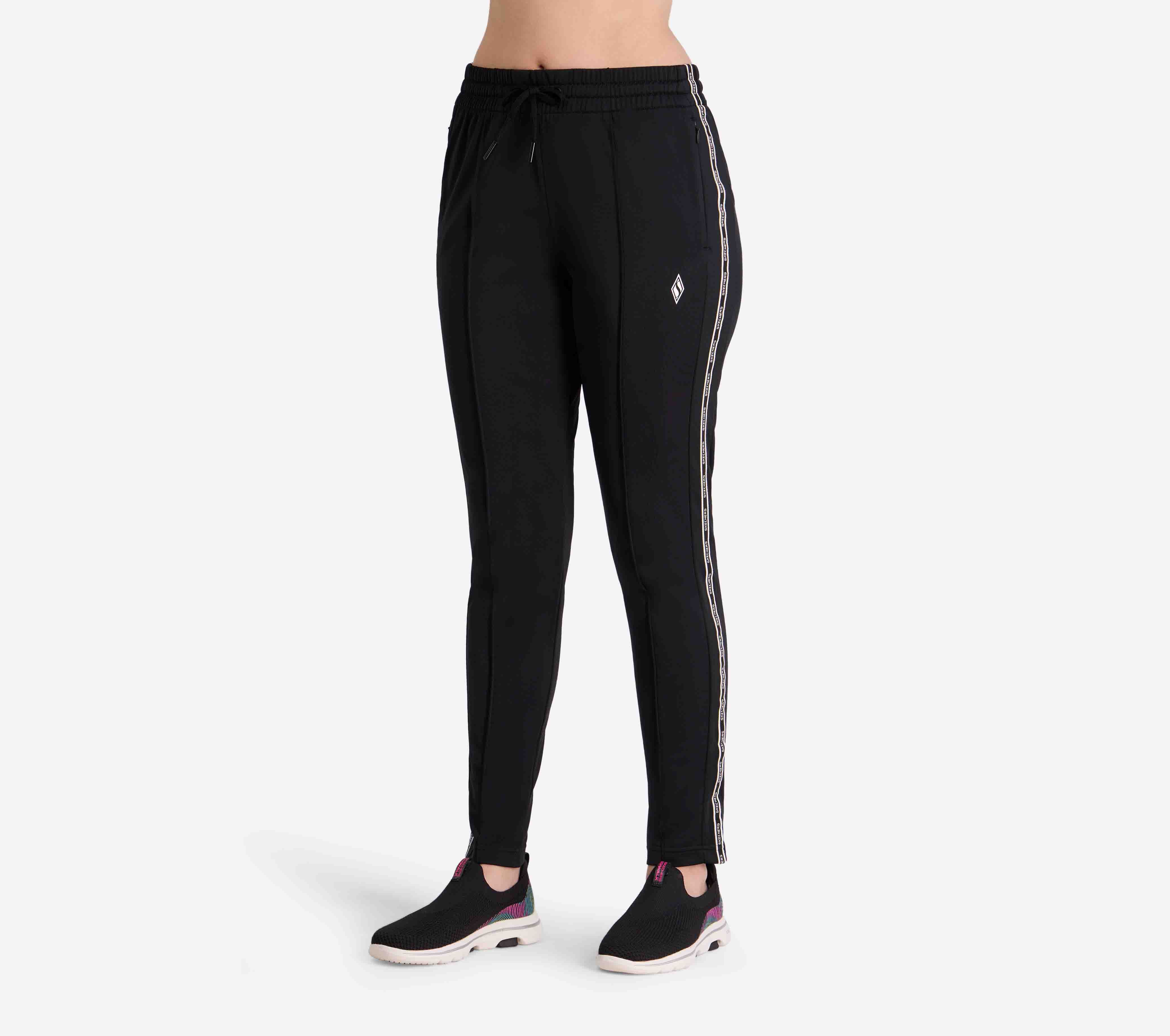 BRANDED KNIT TAPE PANT, BBBBLACK Apparel Top View