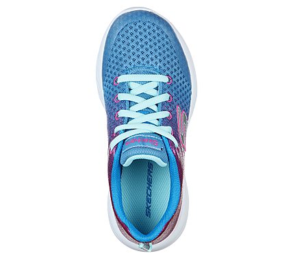 GO RUN 600-SPARKLE SPEED, BLUE/NEON PINK Footwear Top View