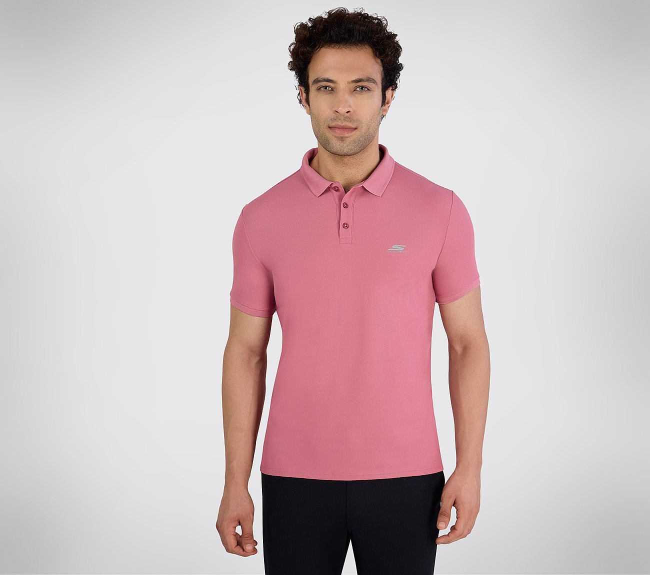 SS PERFORMANCE POLO, CHARCOAL/CORAL