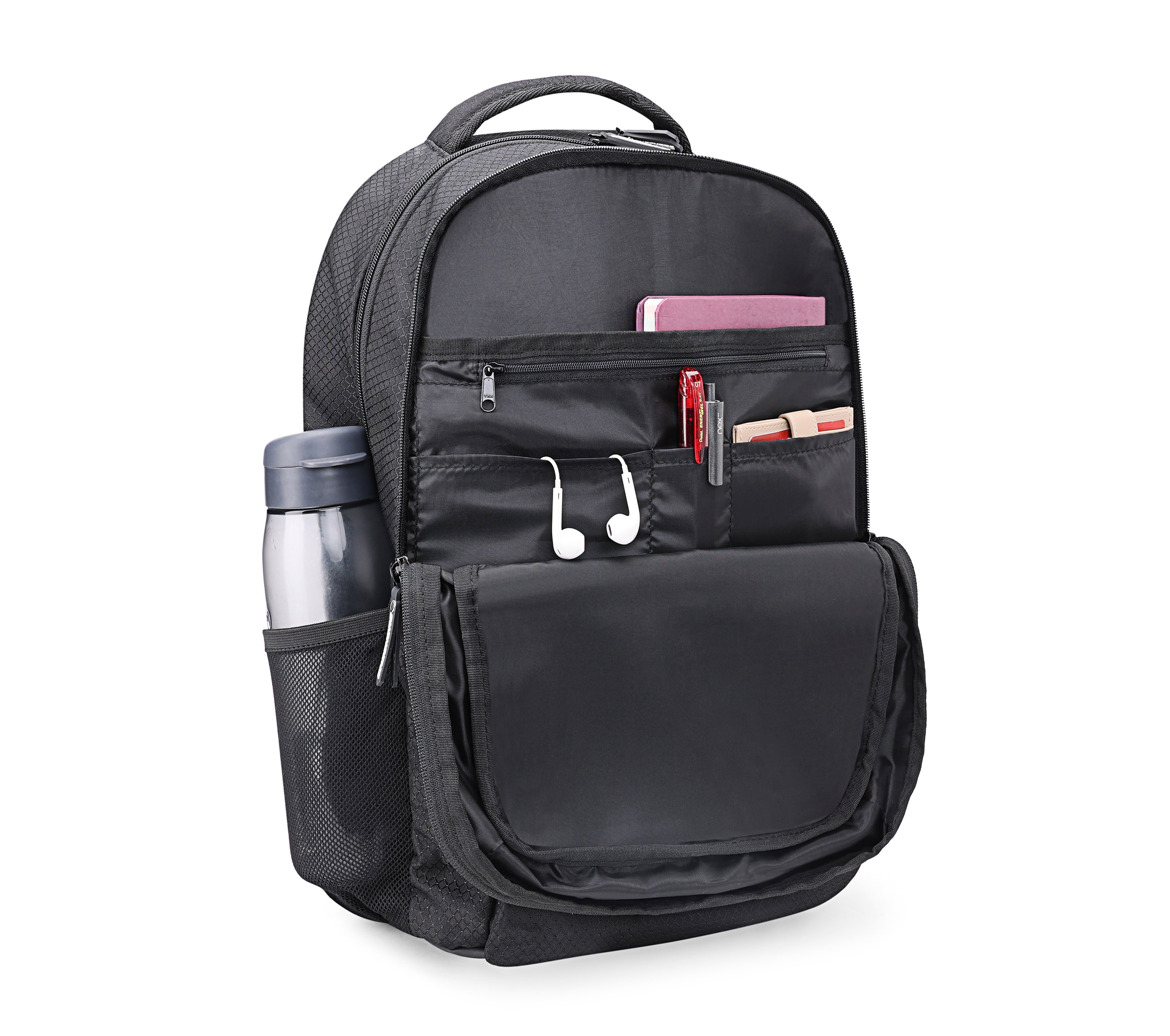 BAGPACK WITH THREE COMPARTMEN, DARK GREY Accessories Right View