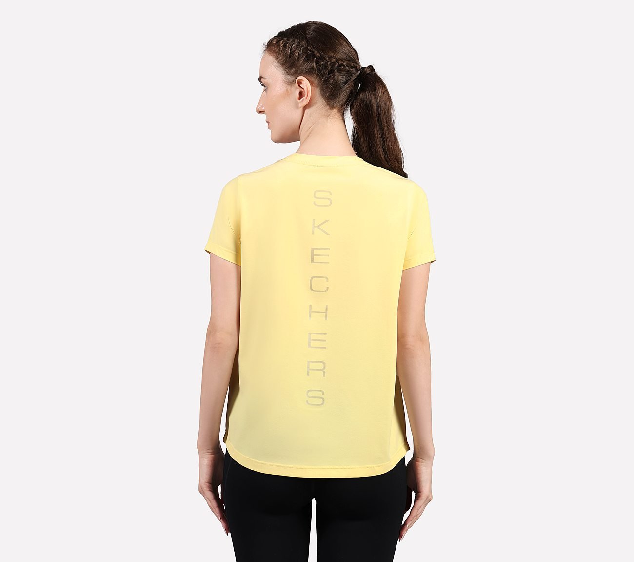 PERFORMANCE BOXY FIT T SHIRT, NATURAL/YELLOW Apparels Left View