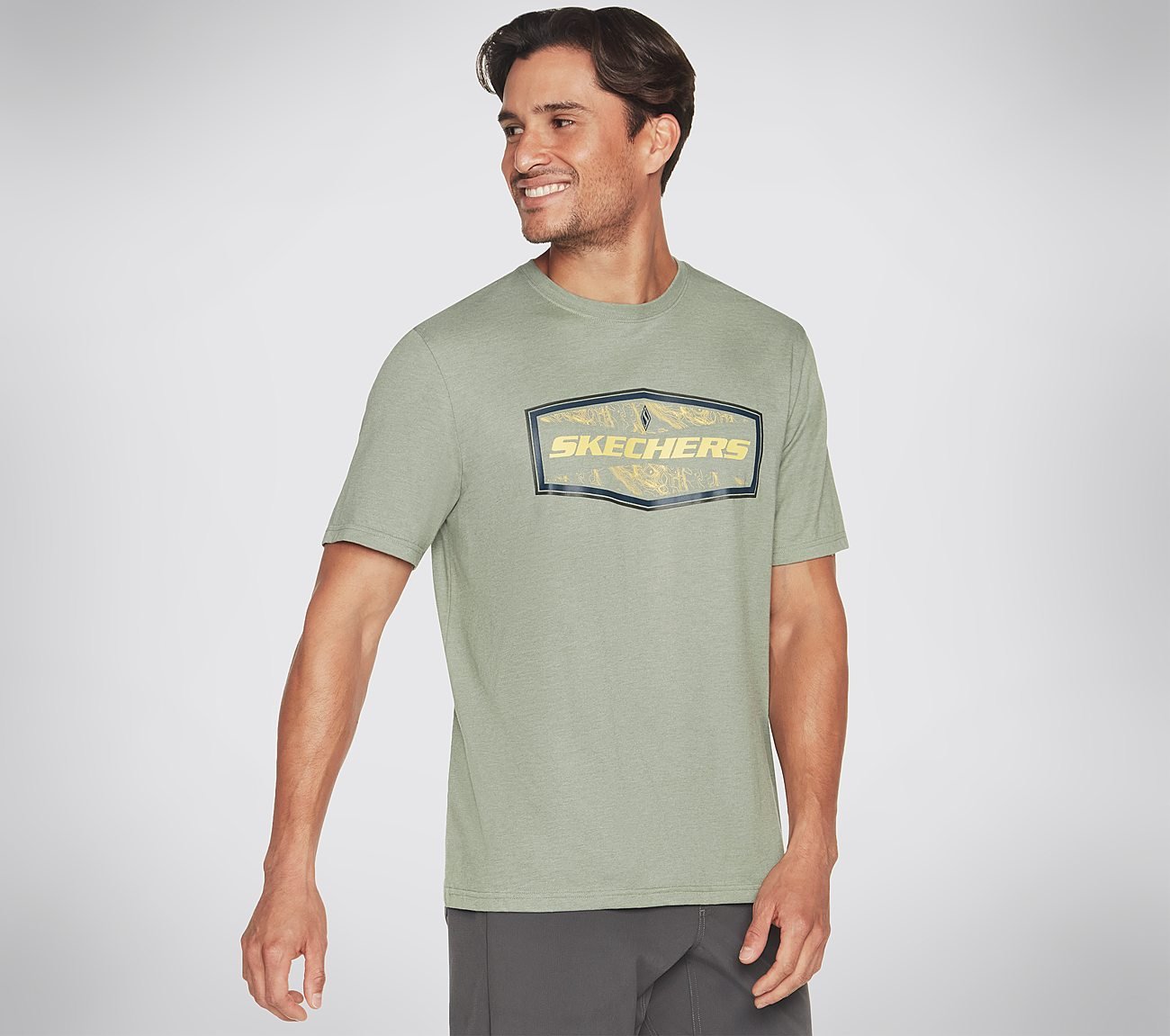 LATITUDE TEE, LIGHT GREY/GREEN Apparels Lateral View