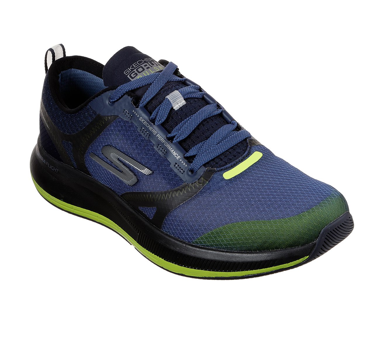 GO RUN PULSE -, NAVY/LIME Footwear Lateral View
