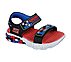 MEGA-CRAFT SANDAL, BLACK/SILVER/RED Footwear Lateral View