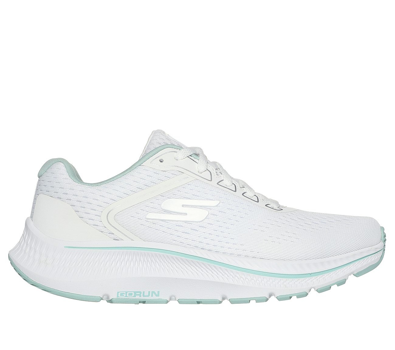 GO RUN CONSISTENT 2, WHITE/MINT Footwear Lateral View